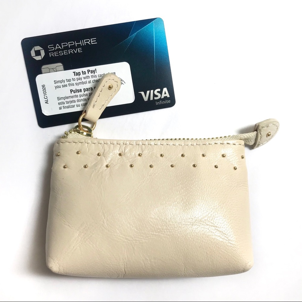 Lauren Merkin Leather Pouch Coin Card’s Keychain